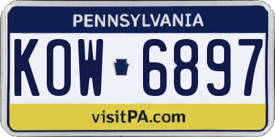 PA license plate KOW6897