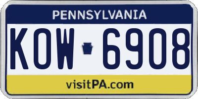 PA license plate KOW6908