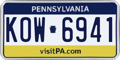 PA license plate KOW6941