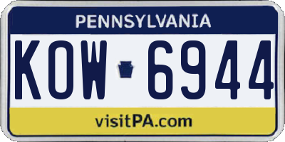 PA license plate KOW6944