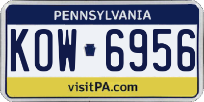 PA license plate KOW6956