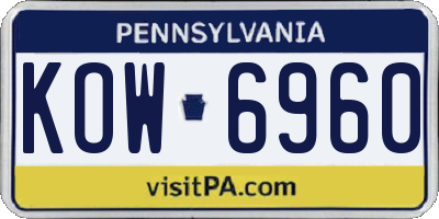 PA license plate KOW6960
