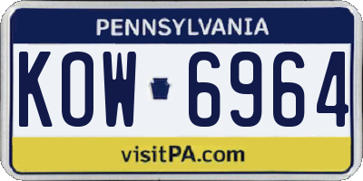 PA license plate KOW6964