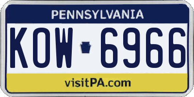 PA license plate KOW6966