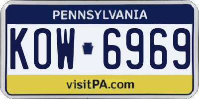 PA license plate KOW6969