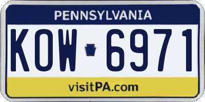 PA license plate KOW6971