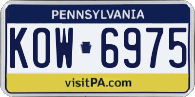 PA license plate KOW6975