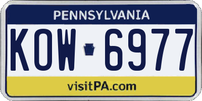 PA license plate KOW6977