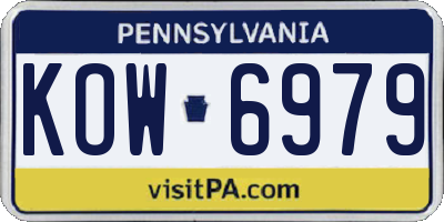 PA license plate KOW6979