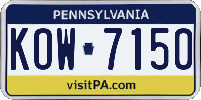 PA license plate KOW7150