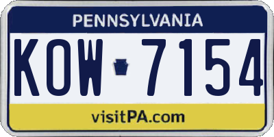 PA license plate KOW7154