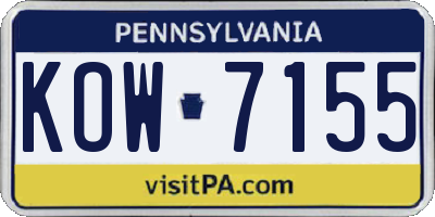 PA license plate KOW7155