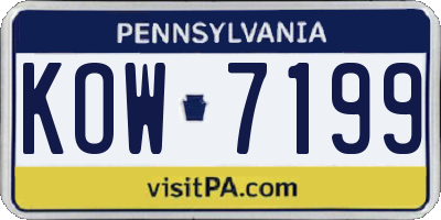 PA license plate KOW7199