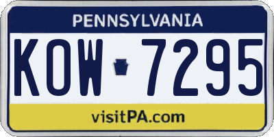 PA license plate KOW7295