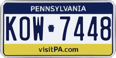 PA license plate KOW7448