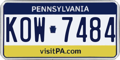 PA license plate KOW7484