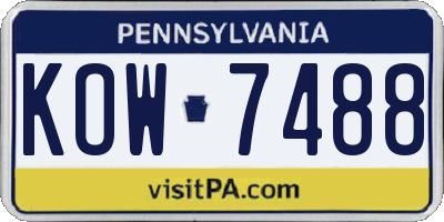 PA license plate KOW7488