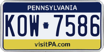 PA license plate KOW7586