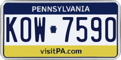 PA license plate KOW7590