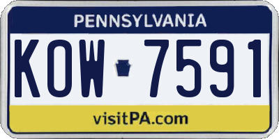 PA license plate KOW7591