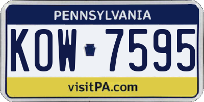 PA license plate KOW7595