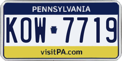 PA license plate KOW7719
