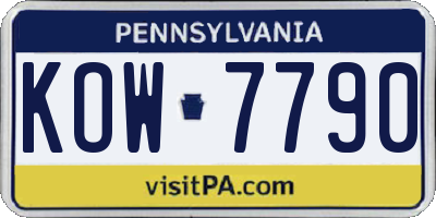 PA license plate KOW7790
