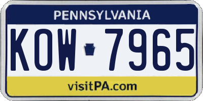 PA license plate KOW7965