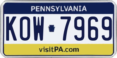 PA license plate KOW7969