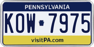 PA license plate KOW7975
