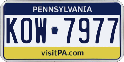PA license plate KOW7977