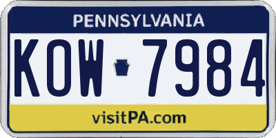PA license plate KOW7984