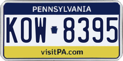 PA license plate KOW8395