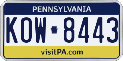 PA license plate KOW8443