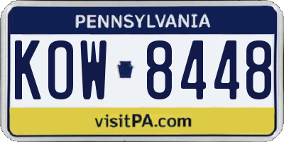 PA license plate KOW8448