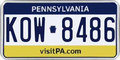 PA license plate KOW8486
