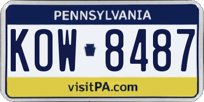 PA license plate KOW8487