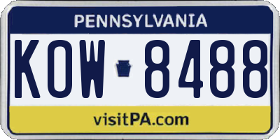 PA license plate KOW8488