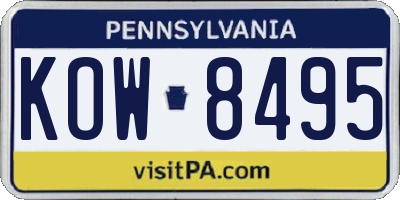 PA license plate KOW8495