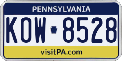 PA license plate KOW8528