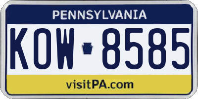 PA license plate KOW8585