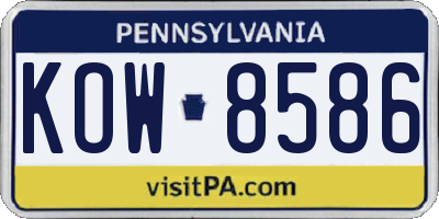 PA license plate KOW8586