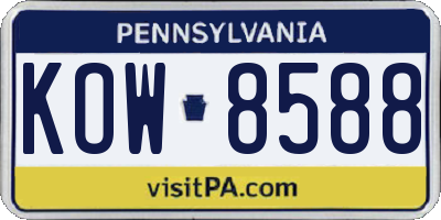 PA license plate KOW8588