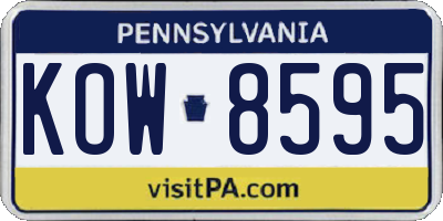 PA license plate KOW8595