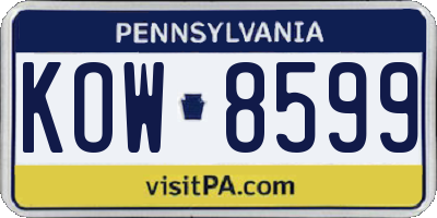 PA license plate KOW8599