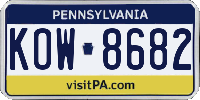 PA license plate KOW8682