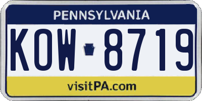 PA license plate KOW8719