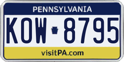 PA license plate KOW8795