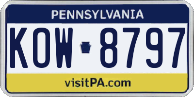 PA license plate KOW8797