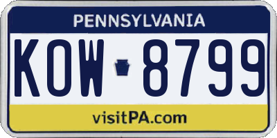 PA license plate KOW8799
